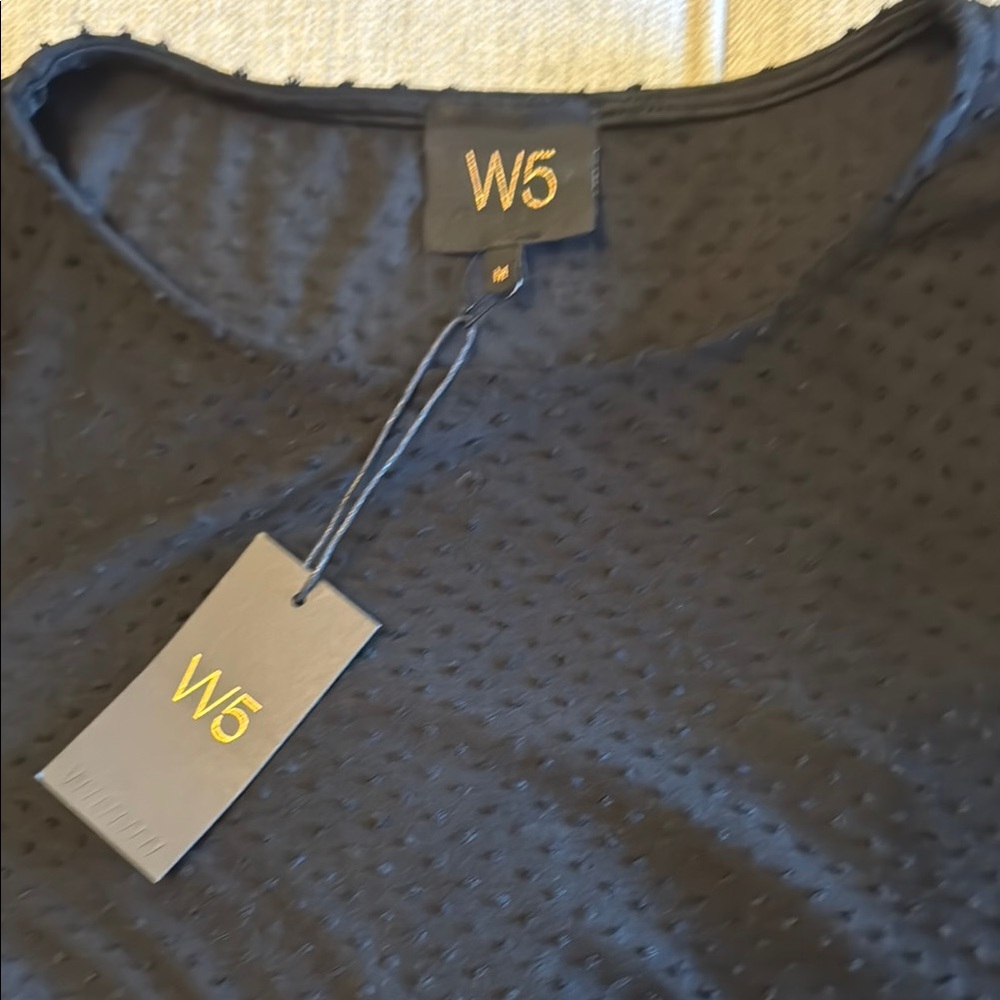 W5 Black Textured Top